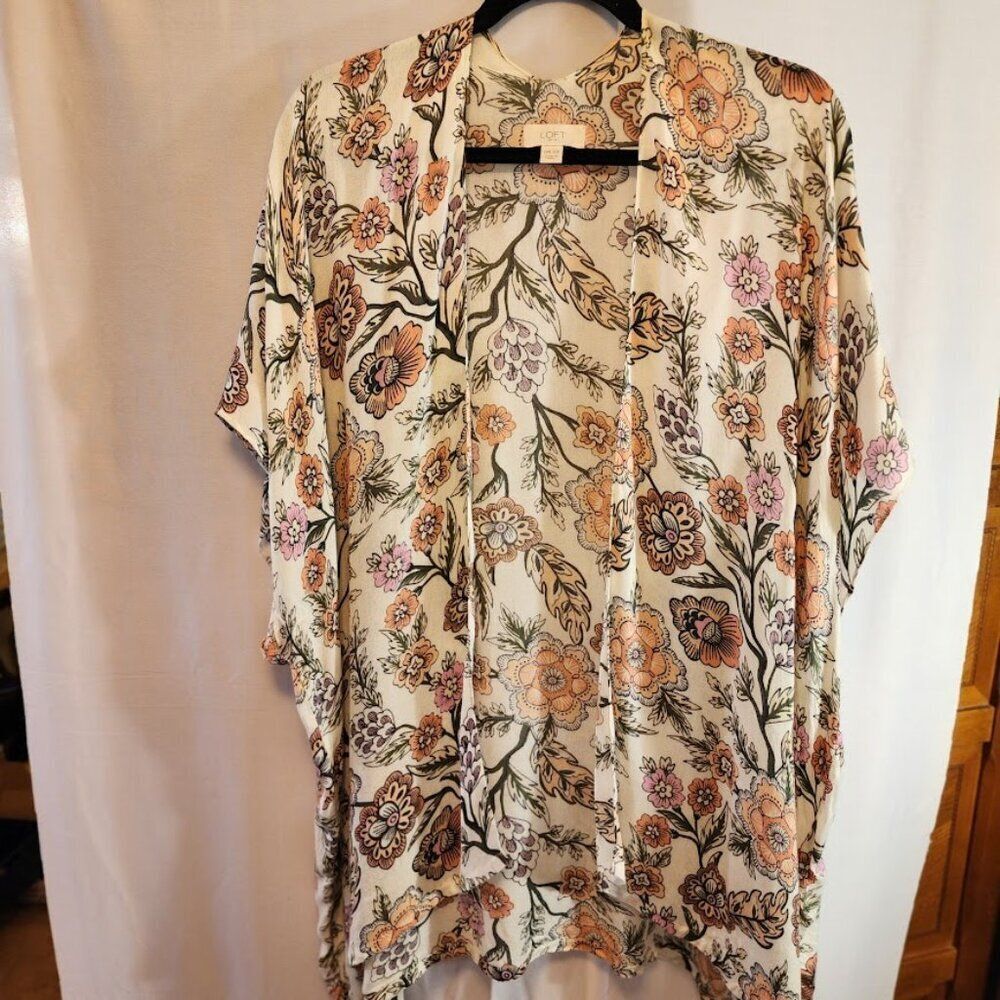 LOFT, DUSTER/KIMONO, VERSATILE, FALL COLORS/NEUTRALS, ONE SIZE, OPEN, FLORAL